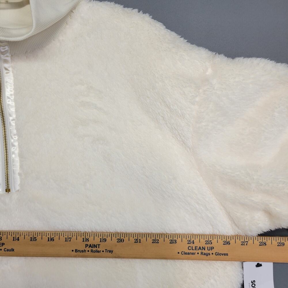 New Sonoma Sherpa Cozy Soft Sweater Womens XXL Faux Fur Fleece Zip Ivory - Picture 8 of 14